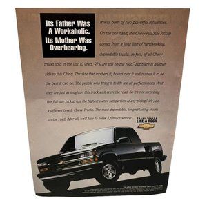 Chevy Truck Full Size Pickup Vintage Print Ad 1995 Like a Rock Chevrolet